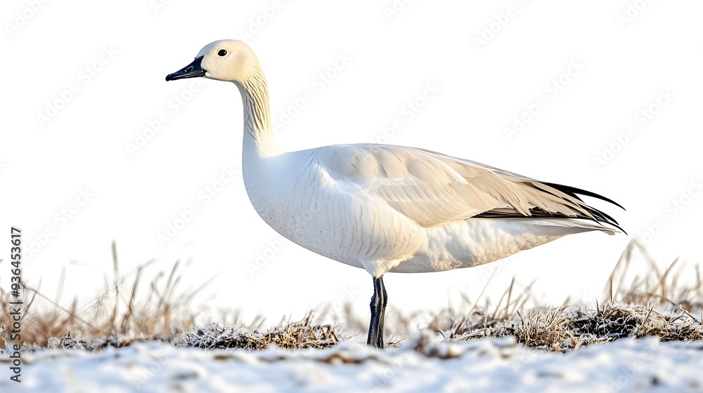 Snow Goose in Winter Landscape. Snow Goose in Winter Landscape.