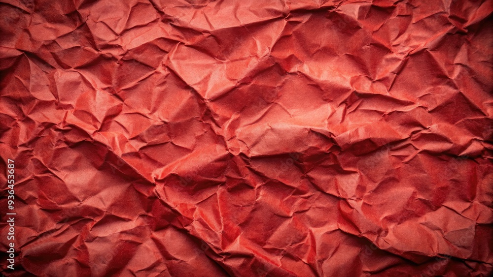 Distressed, crumpled red craft paper texture with torn edges, creases, and folds, providing a unique, rustic background with ample blank space for design elements. Distressed, crumpled red craft paper texture with torn edges, creases, and folds, providing a unique, rustic background with ample blank space for design elements.