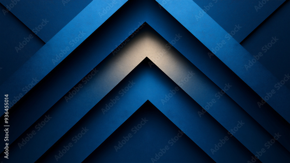 Blue background with chevrons, dark blue and gold color theme, symmetrical composition, high resolution, sharp focus, studio lighting, minimalist design, geometric shapes. Blue background with chevrons, dark blue and gold color theme, symmetrical composition, high resolution, sharp focus, studio lighting, minimalist design, geometric shapes.
