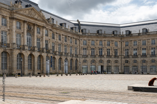 Fototapeta Naklejka Na Ścianę i Meble -  Travel destination, walking in central part of Bordeaux city, view on houses and streets