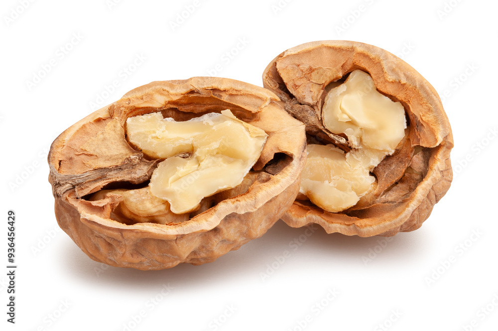 sliced walnuts path isolated on white sliced walnuts path isolated on white