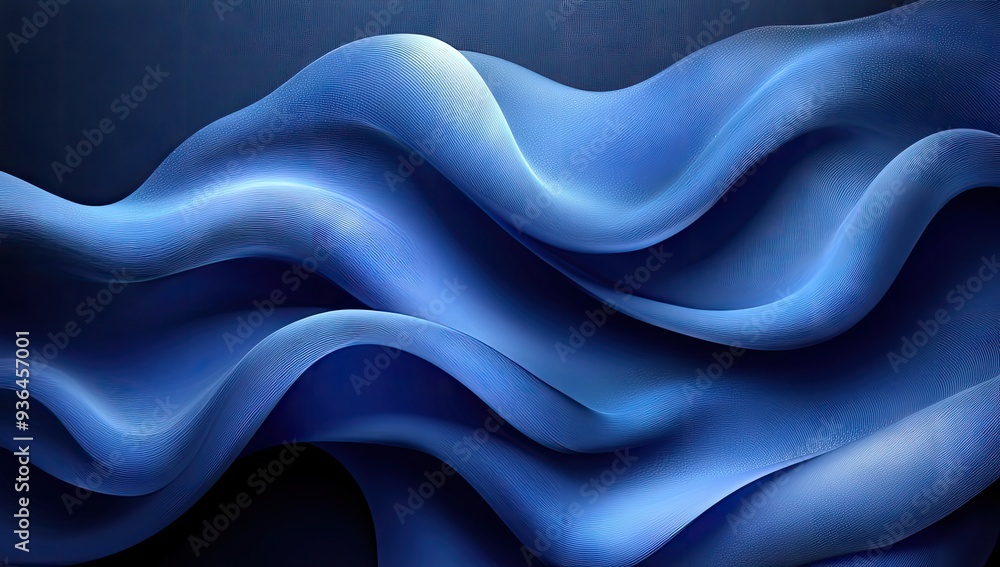 Obraz premium Abstract Blue Fabric Waves