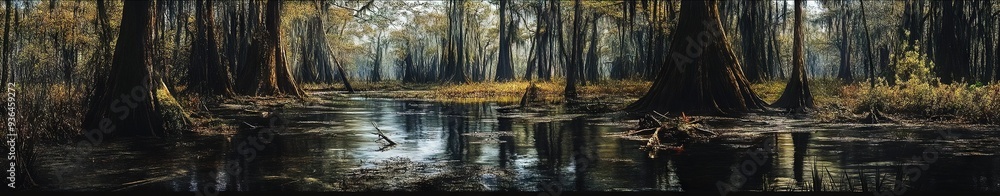 landscape photo of a swamp filled with moss and algae landscape photo of a swamp filled with moss and algae