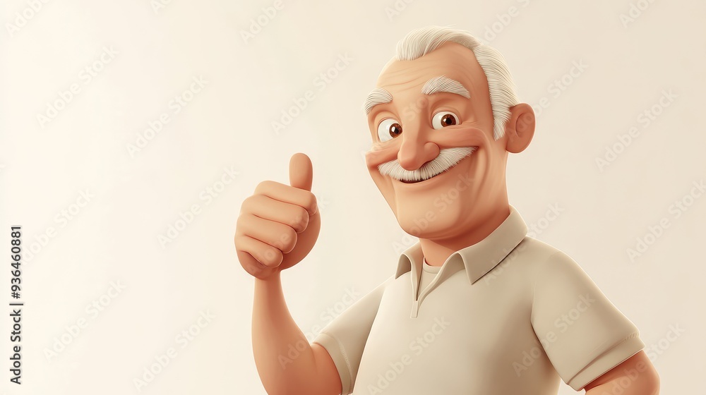 Positive Animated Character Giving Thumbs Up Positive Animated Character Giving Thumbs Up