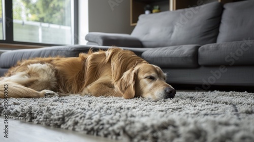 The sleeping golden retriever photo