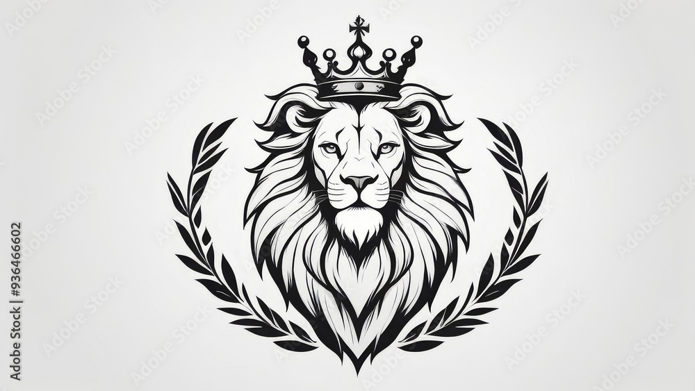 Fototapeta premium heraldic lion head halloween 