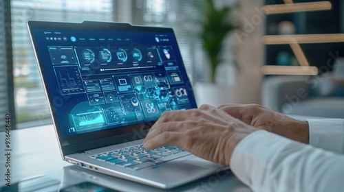 The laptop with analytics display