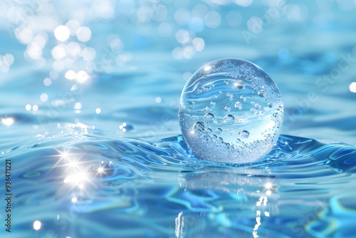 Wallpaper Mural Captivating Reflection of a Bubble on Sparkling Water Surface Torontodigital.ca