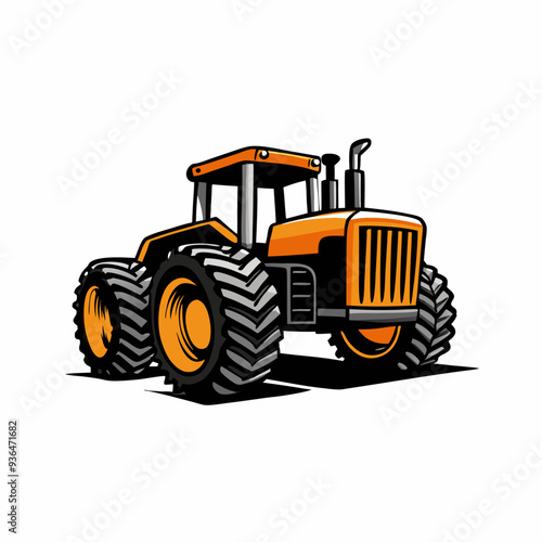 Tractor illustration on a isolated white background (2)