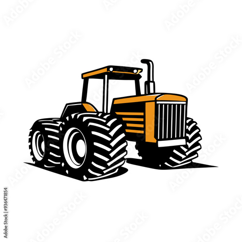 Tractor illustration on a isolated white background (6)