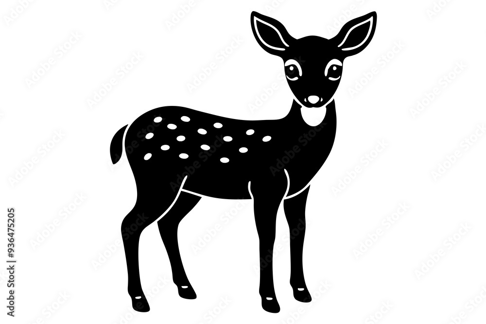 Fototapeta premium Beautiful deer full-body silhouette vector design on a white background