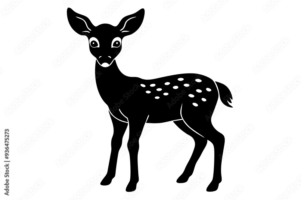 Beautiful deer full-body silhouette vector design on a white background Beautiful deer full-body silhouette vector design on a white background