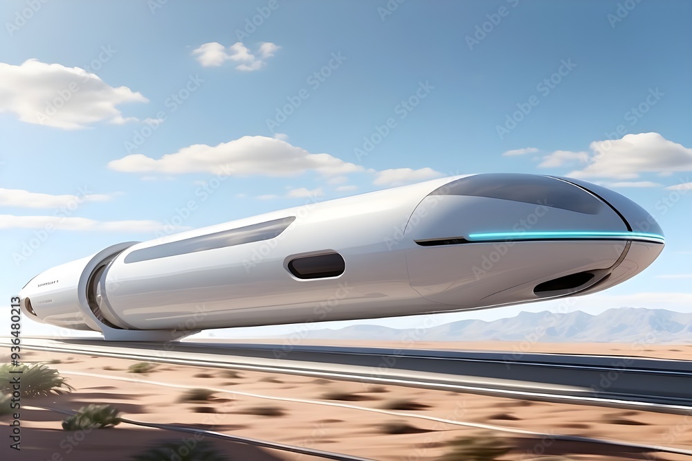 Hyperloop Transportation System: Envision a futuristic high-speed transportation system that uses magnetic levitation in low-pressure tubes to transport passengers and goods across continents in recor Hyperloop Transportation System: Envision a futuristic high-speed transportation system that uses magnetic levitation in low-pressure tubes to transport passengers and goods across continents in recor