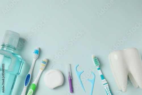 Принти на полотні Concept of tooth treatment and dental care