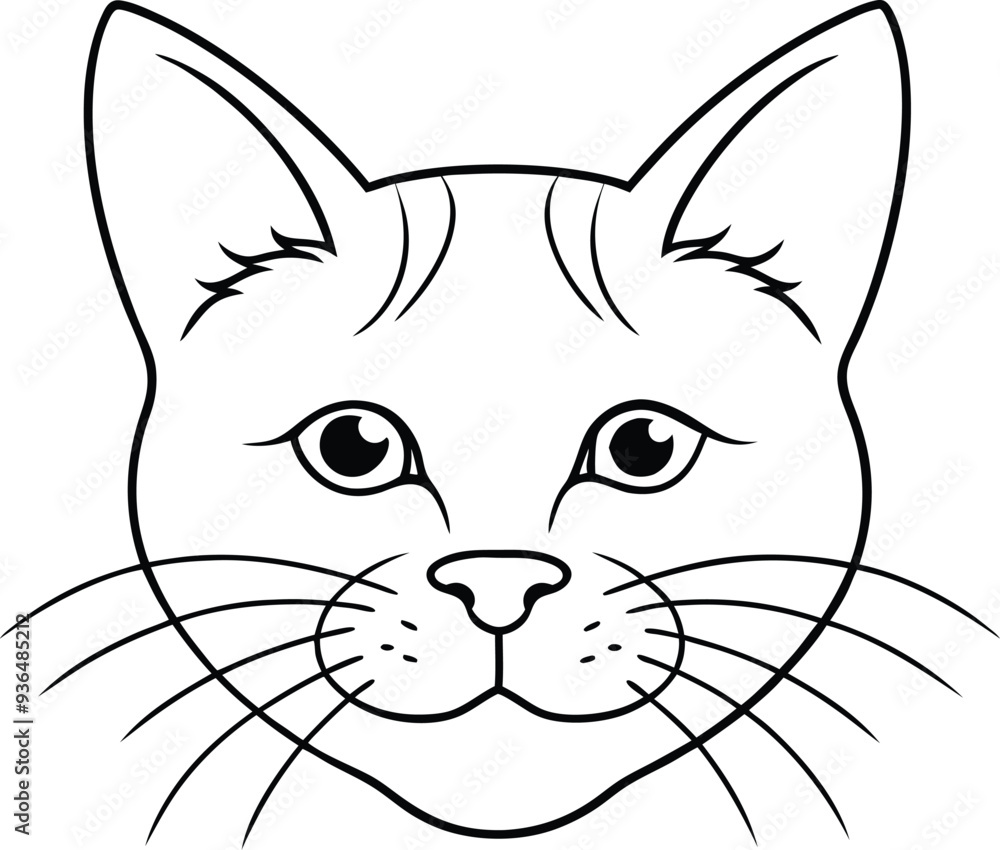 Obraz premium Discover fun catface line art perfect for kids' coloring creativity in this book 