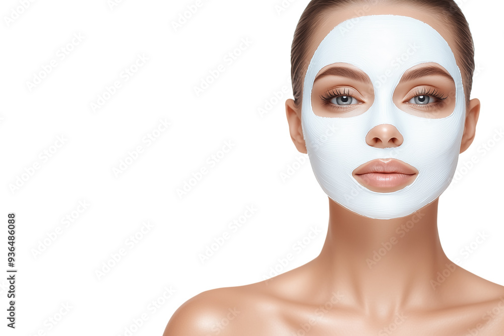 Close-up studio shot of young woman wearinga face mask against at isolated white background with copy space Close-up studio shot of young woman wearinga face mask against at isolated white background with copy space