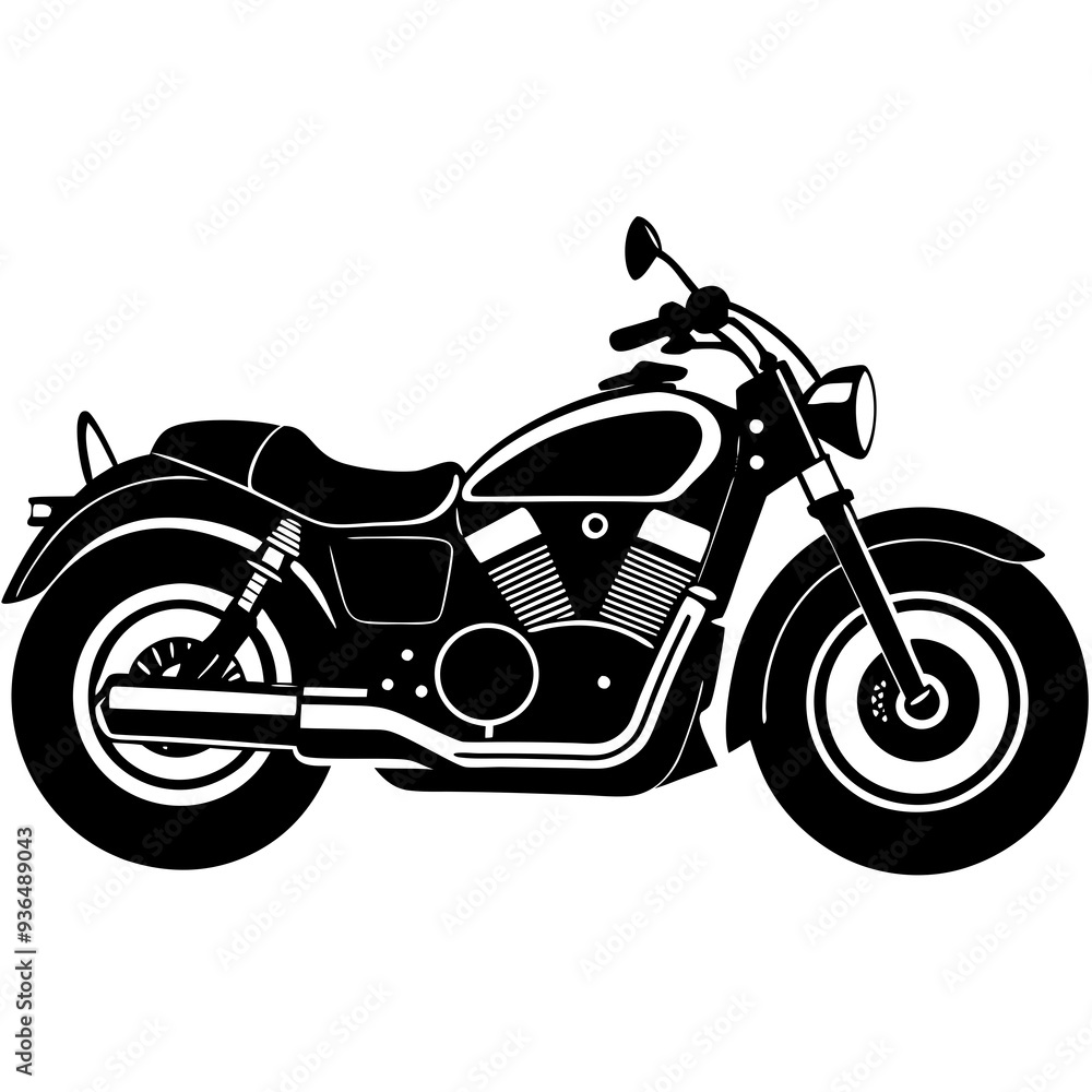A person riding a motorbike silhouette flat vector illustration isolated on a white background A person riding a motorbike silhouette flat vector illustration isolated on a white background