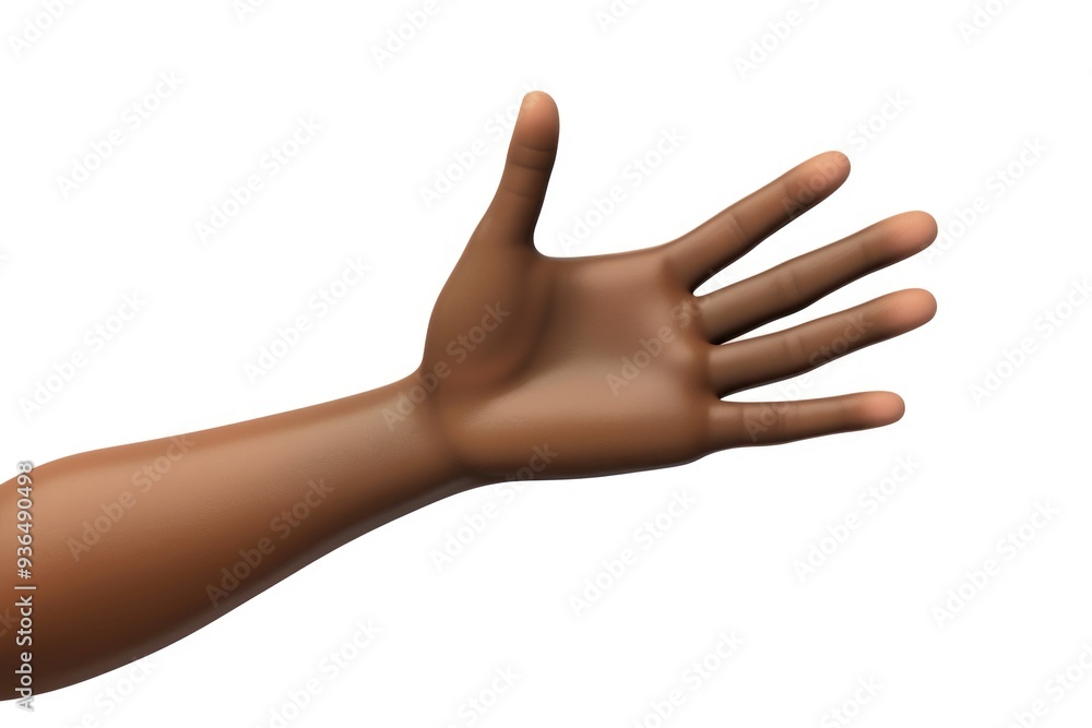 3D Cartoon Hand with Dark Skin Tone - Isolated Open Palm Gesture - Design for Animation, Infographic, Poster 3D Cartoon Hand with Dark Skin Tone - Isolated Open Palm Gesture - Design for Animation, Infographic, Poster