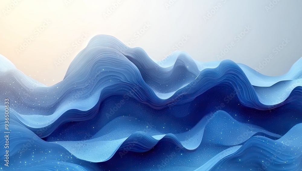 Abstract Blue Wavy Landscape Abstract Blue Wavy Landscape