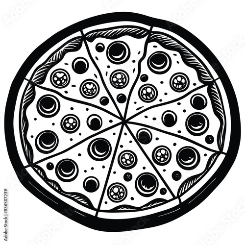 Pizza vector illustration on white background , high quality