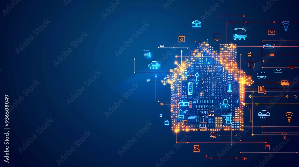 Obraz premium Smart Home Network Visualization