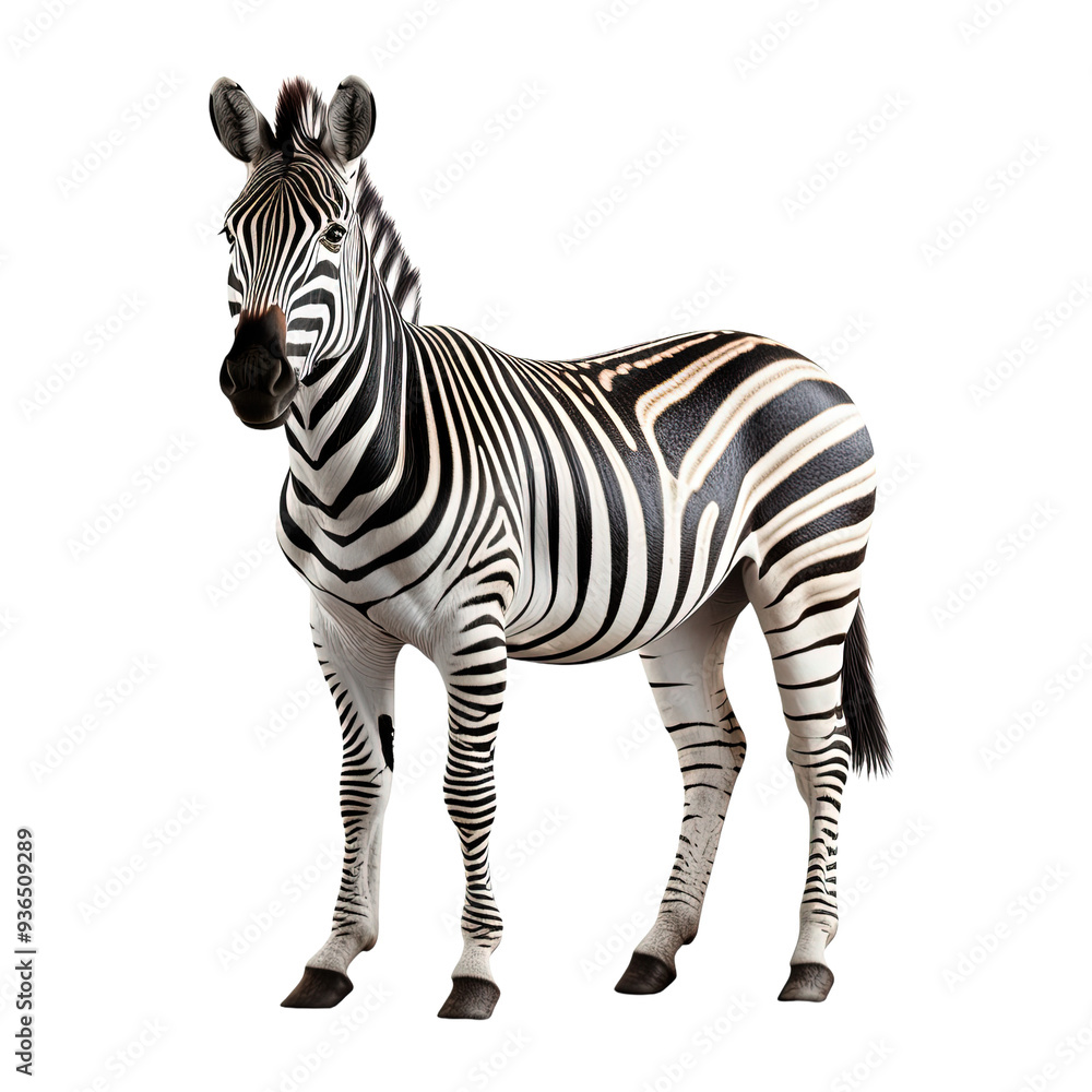 Obraz premium Zebra on white background,png