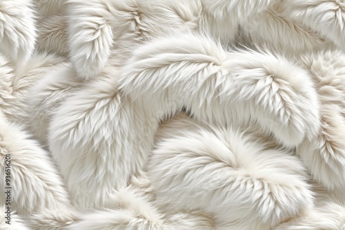 A close-up view of a pile of white fur, suitable for use in illustrations or designs requiring texture and pattern