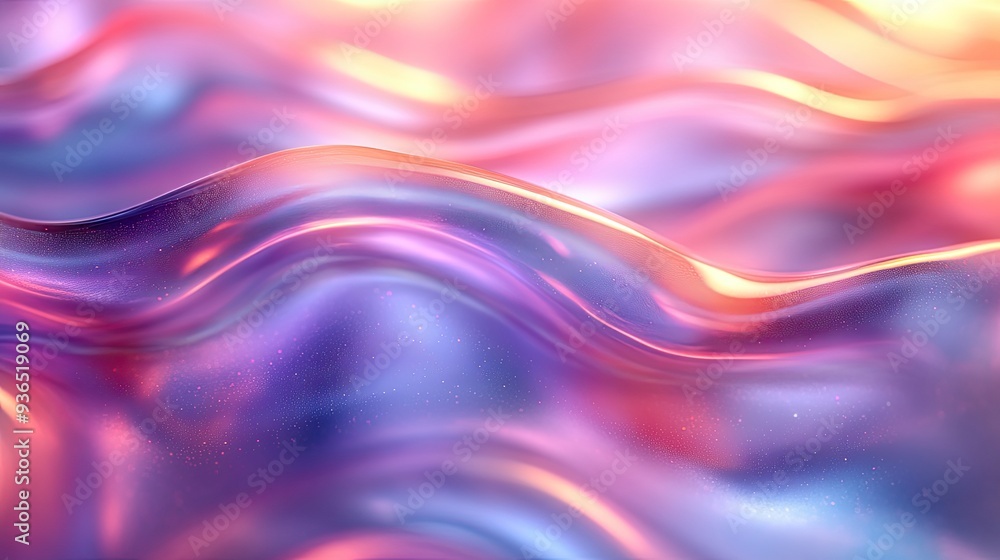 Abstract Shiny Waves with a Pink and Blue Color Palette Abstract Shiny Waves with a Pink and Blue Color Palette