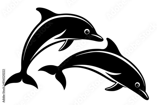 Dolphin silhouette vector design on a white background