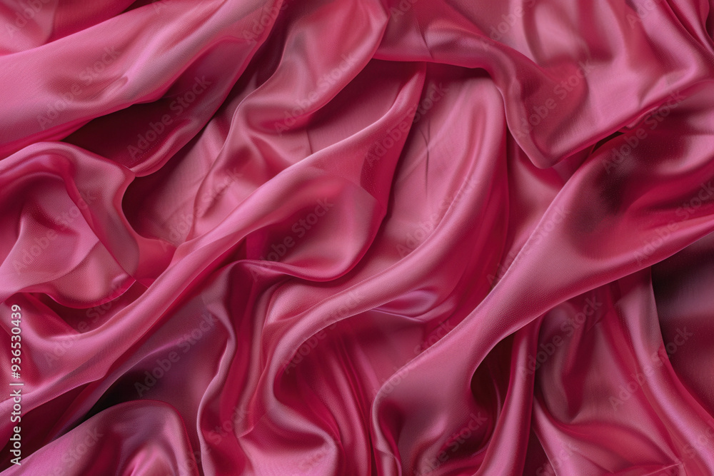 Fototapeta premium This deep pink taffeta texture background features a luxurious, lustrous finish with a crisp, smooth surface that reflects light beautifully, adding a touch of elegance and sophistication