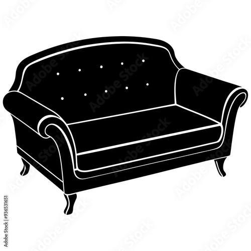 Love seat vector art illustration
