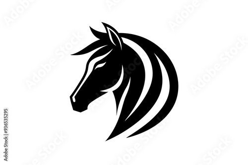 Horsehead logo icon silhouette vector design on a white background 