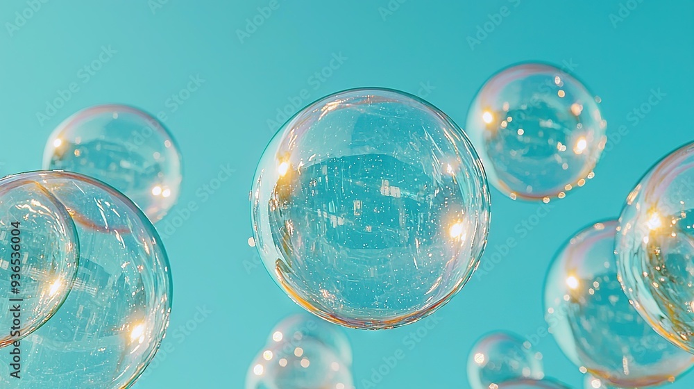Fototapeta premium Bubbles floating in air