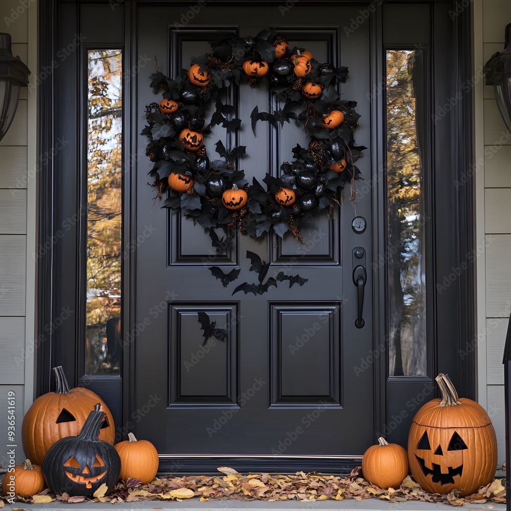 Obraz premium Halloween door decor