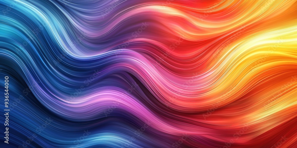 Vibrant waves of color sweep across the frame, blending from cool blues to warm reds and yellows in a mesmerizing abstract pattern of fluid motion. Vibrant waves of color sweep across the frame, blending from cool blues to warm reds and yellows in a mesmerizing abstract pattern of fluid motion.