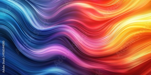 Wallpaper Mural Vibrant waves of color sweep across the frame, blending from cool blues to warm reds and yellows in a mesmerizing abstract pattern of fluid motion. Torontodigital.ca