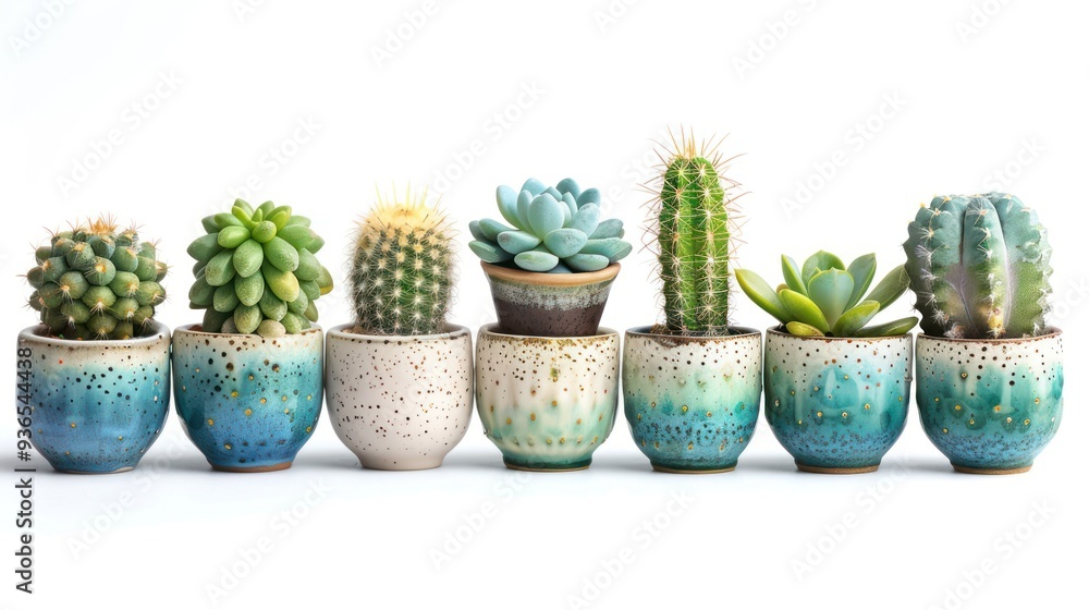 Assorted Mini Cactus and Succulent Collection in Nordic Vase Pot Cutouts Assorted Mini Cactus and Succulent Collection in Nordic Vase Pot Cutouts
