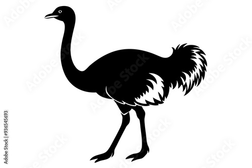 Ostrich silhouette vector design on a white background