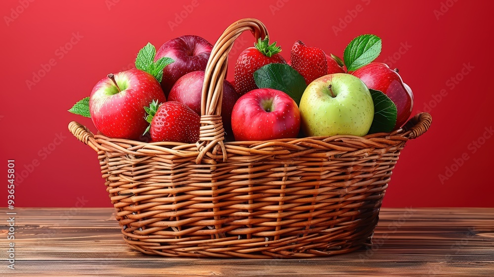 picnic basket, apples in a basket, handcrafted wicker basket, design, simple background picnic basket, apples in a basket, handcrafted wicker basket, design, simple background