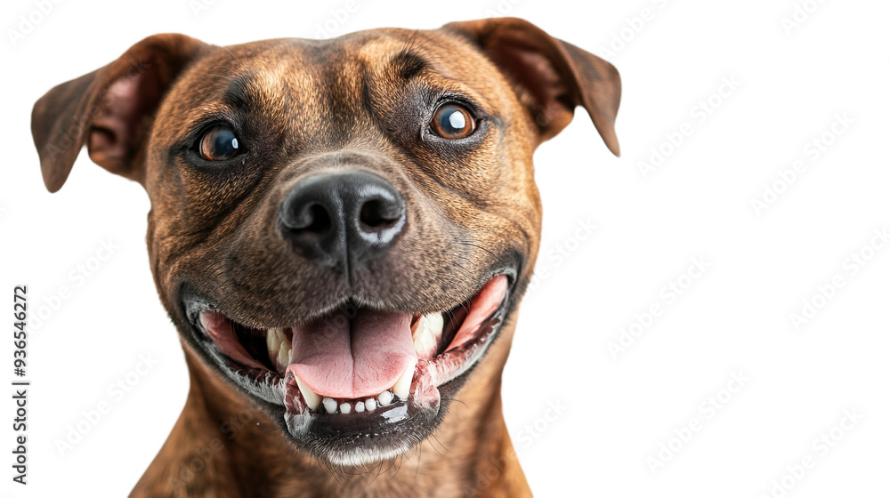 close up of a dog isolated on white and transparent png background, 8k