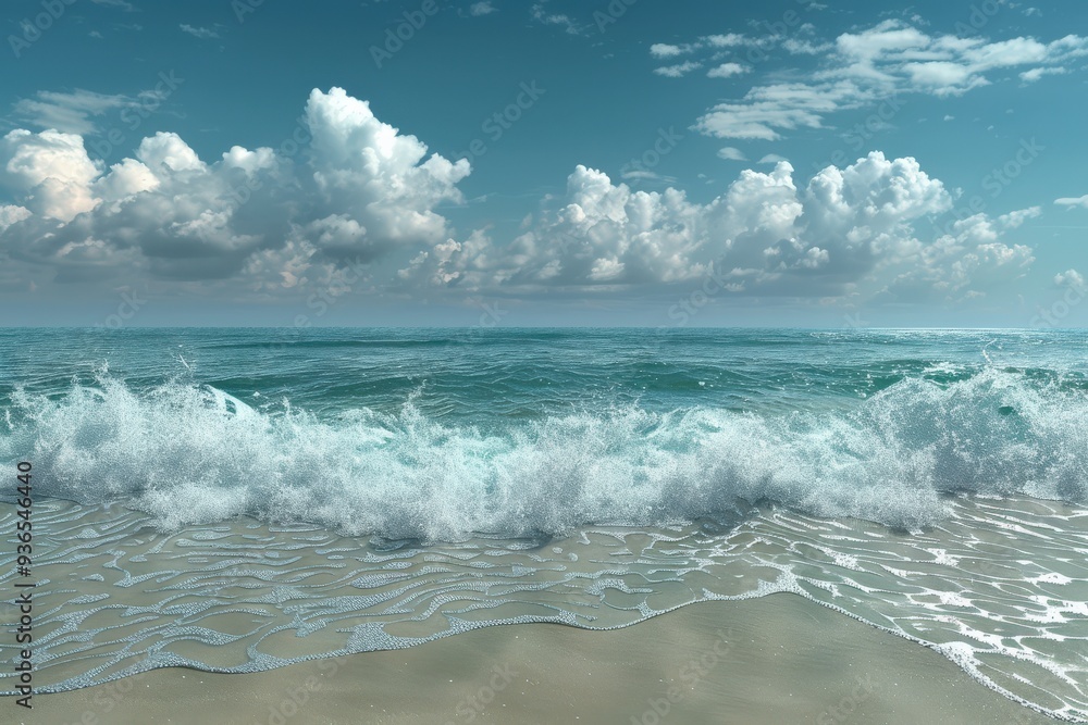Waters Edge. Beautiful Digital Waterfront View for a Relaxing Beach Experience Waters Edge. Beautiful Digital Waterfront View for a Relaxing Beach Experience