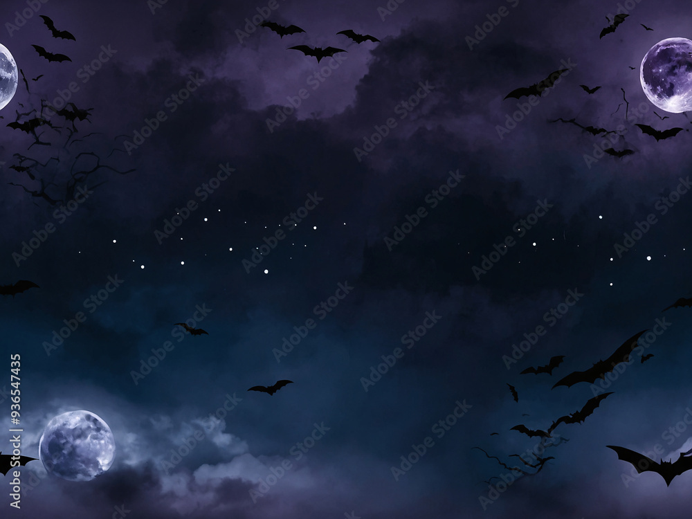 A dark and moody wallpaper featuring a night sky with a glowing full moon A dark and moody wallpaper featuring a night sky with a glowing full moon