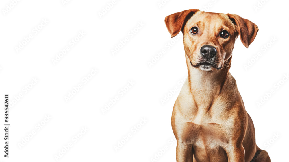 portrait of a dog isolated on white and transparent background, 8k