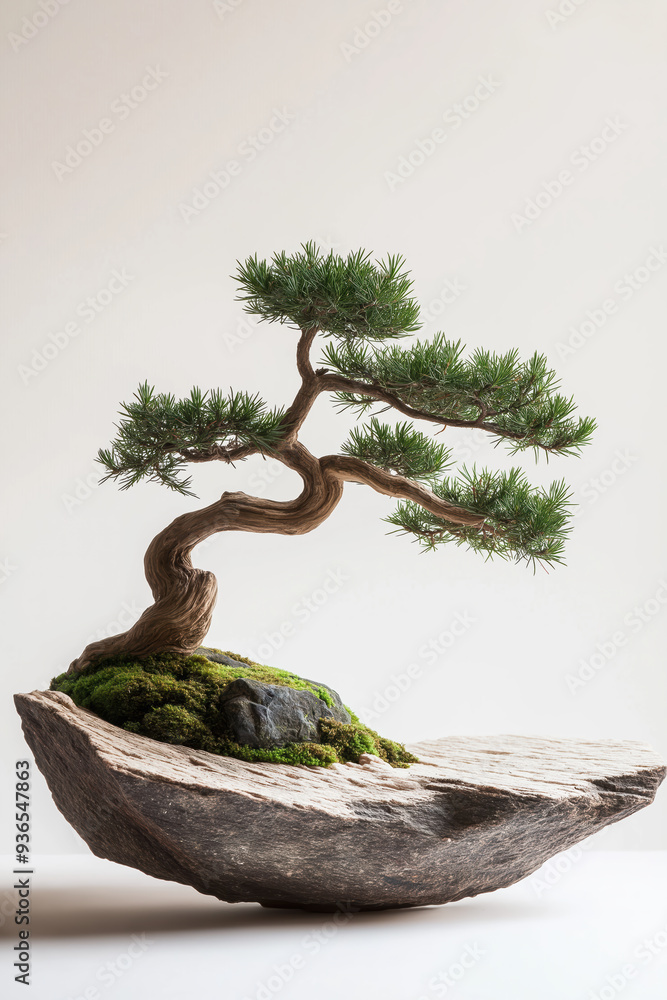 A small tree is sitting on a rock A small tree is sitting on a rock