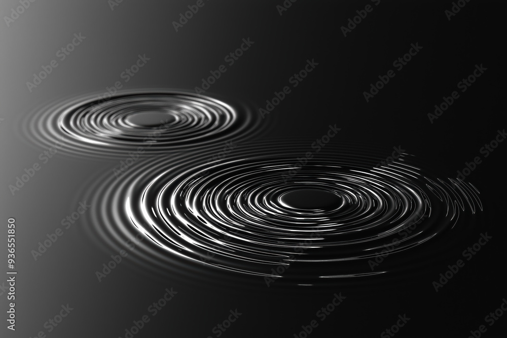 Two circles of water on a dark background Two circles of water on a dark background