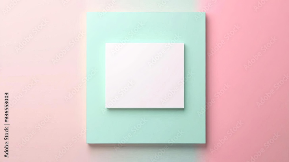 Light mint gradient with a simple white square in the center, pastel background, minimalist design Light mint gradient with a simple white square in the center, pastel background, minimalist design