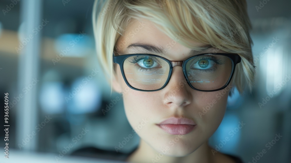 The woman with glasses The woman with glasses
