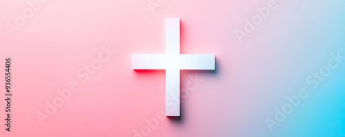 Pastel gradient with a faint white cross in the center, soft color palette, minimalist abstract