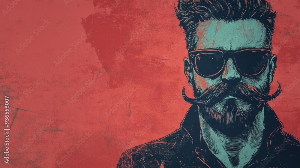 Brutal man with a beard and a moustache Brutal man with a beard and a moustache