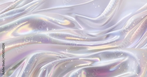 Abstract iridescent silky fabric texture with soft light reflections